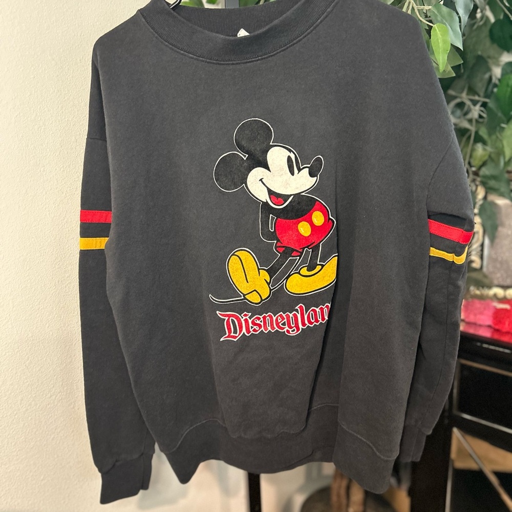 Disney Black and Red Crewneck Mickey Mouse Sweater